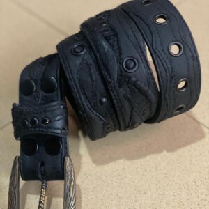 KURO - Pure Leather Belt Men Black