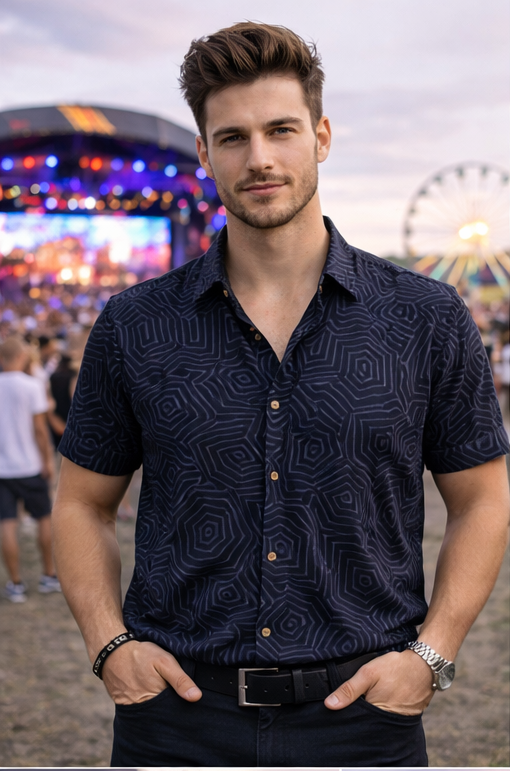 Herren Shirt aus 100 % Bambus "HEXADELIC''