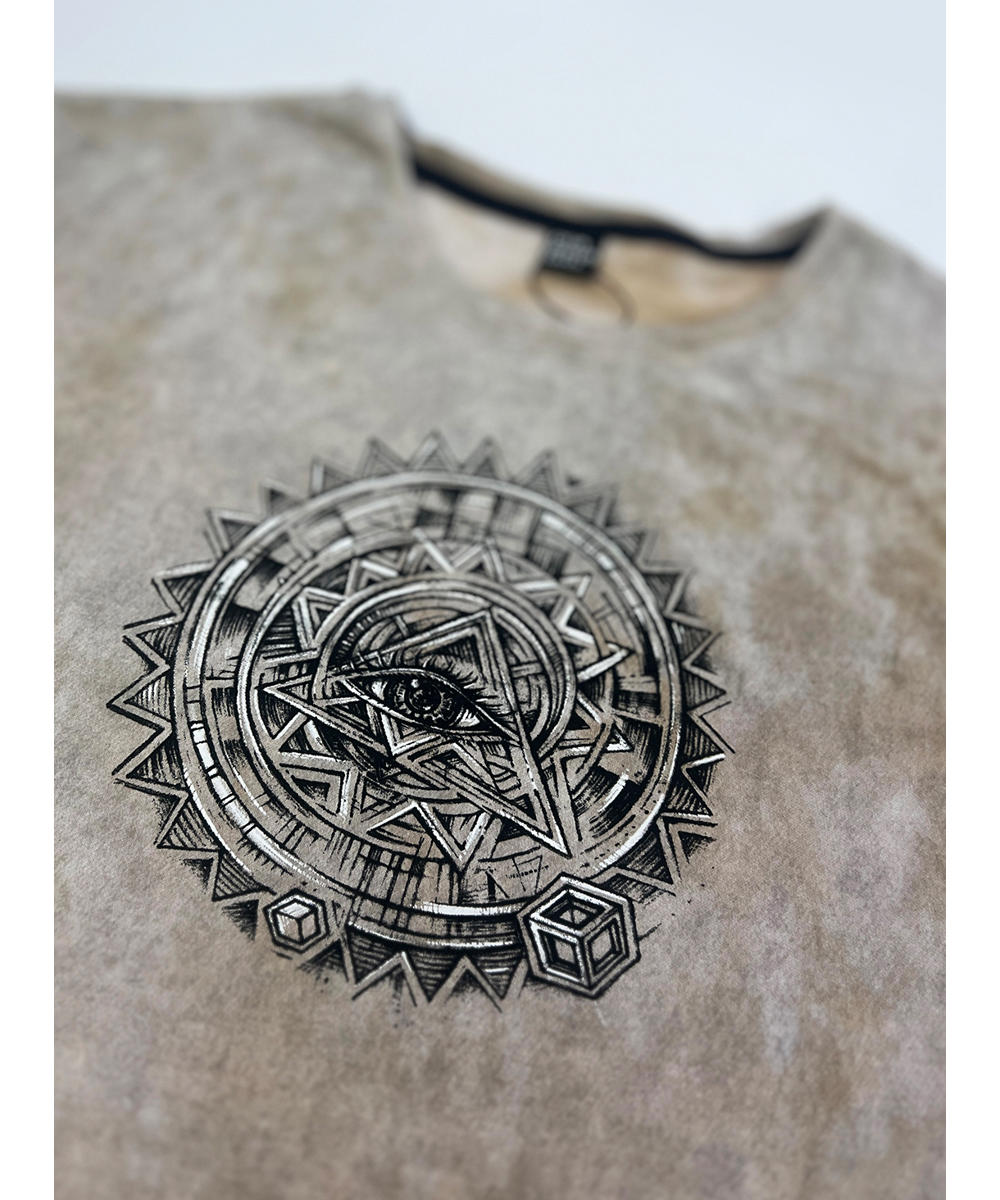 Plazmalab T-Shirt aus 100% Baumwolle "CUBINA" Sand – Bild 3