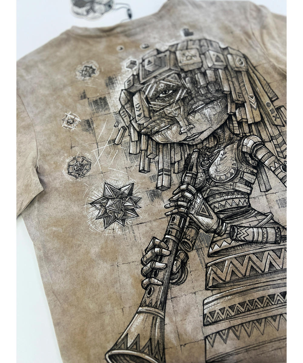 Plazmalab T-Shirt aus 100% Baumwolle "CUBINA" Sand