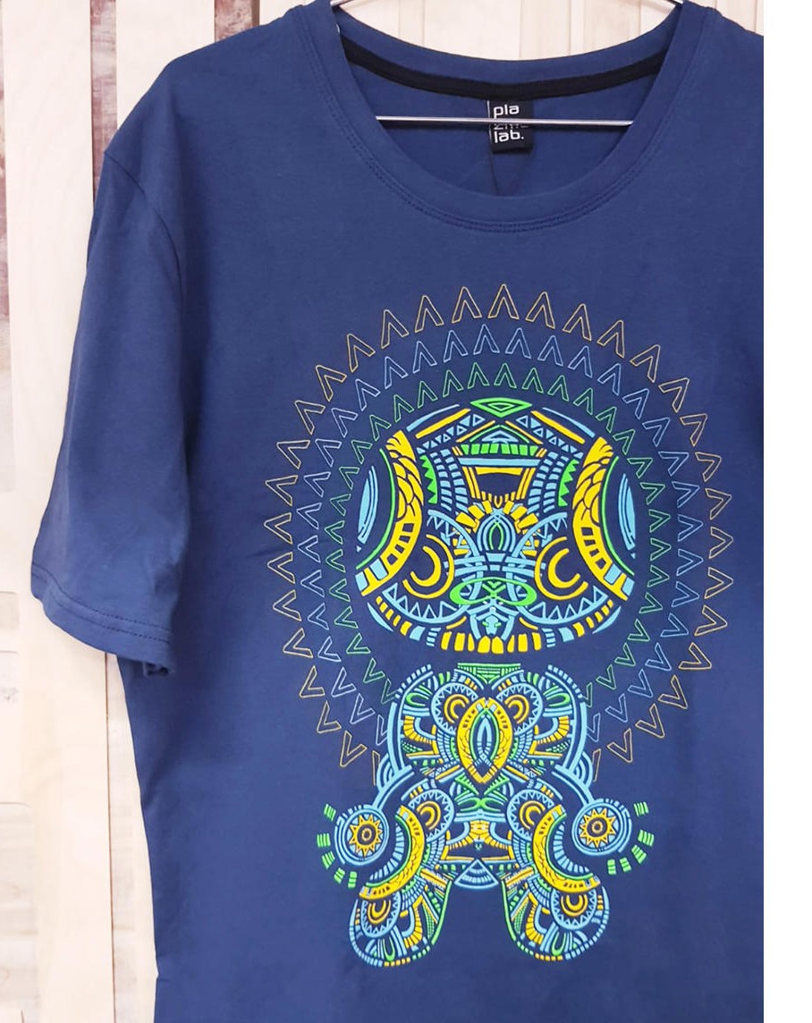 Plazmalab T-Shirt aus 100% Baumwolle "Dios De Los Plazmos" Blue