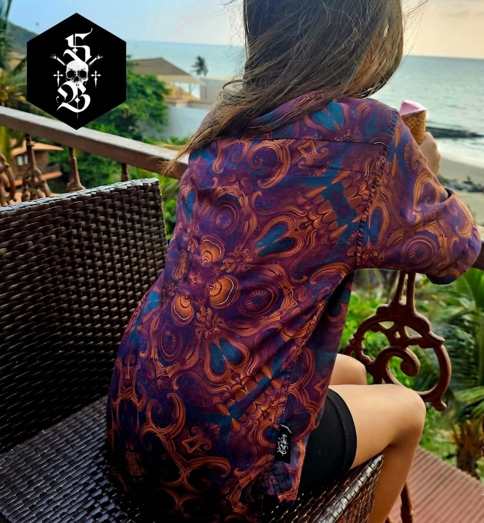Herren Shirt aus 100 % Bambus "COPPER SKULL KALEIDOSCOPE''