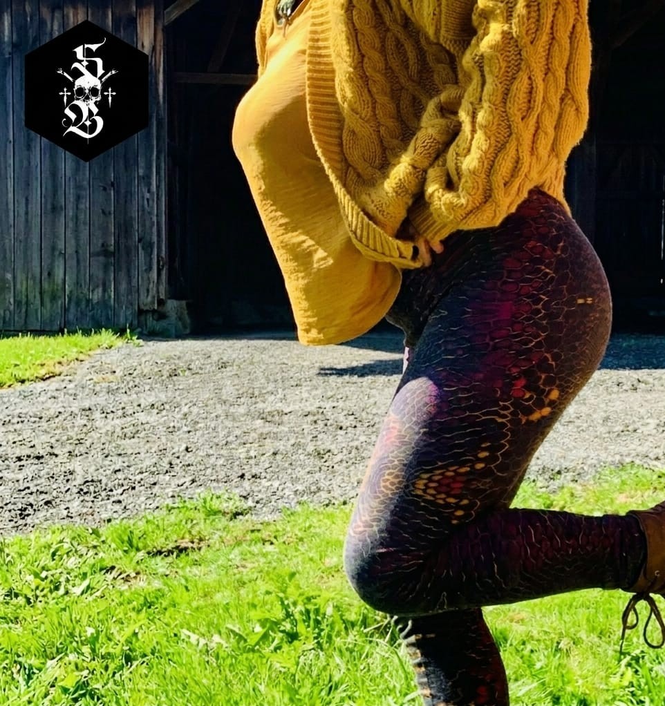 Damen Yoga Leggings Bio Baumwolle "VIPER MOSAIC'' – Bild 4