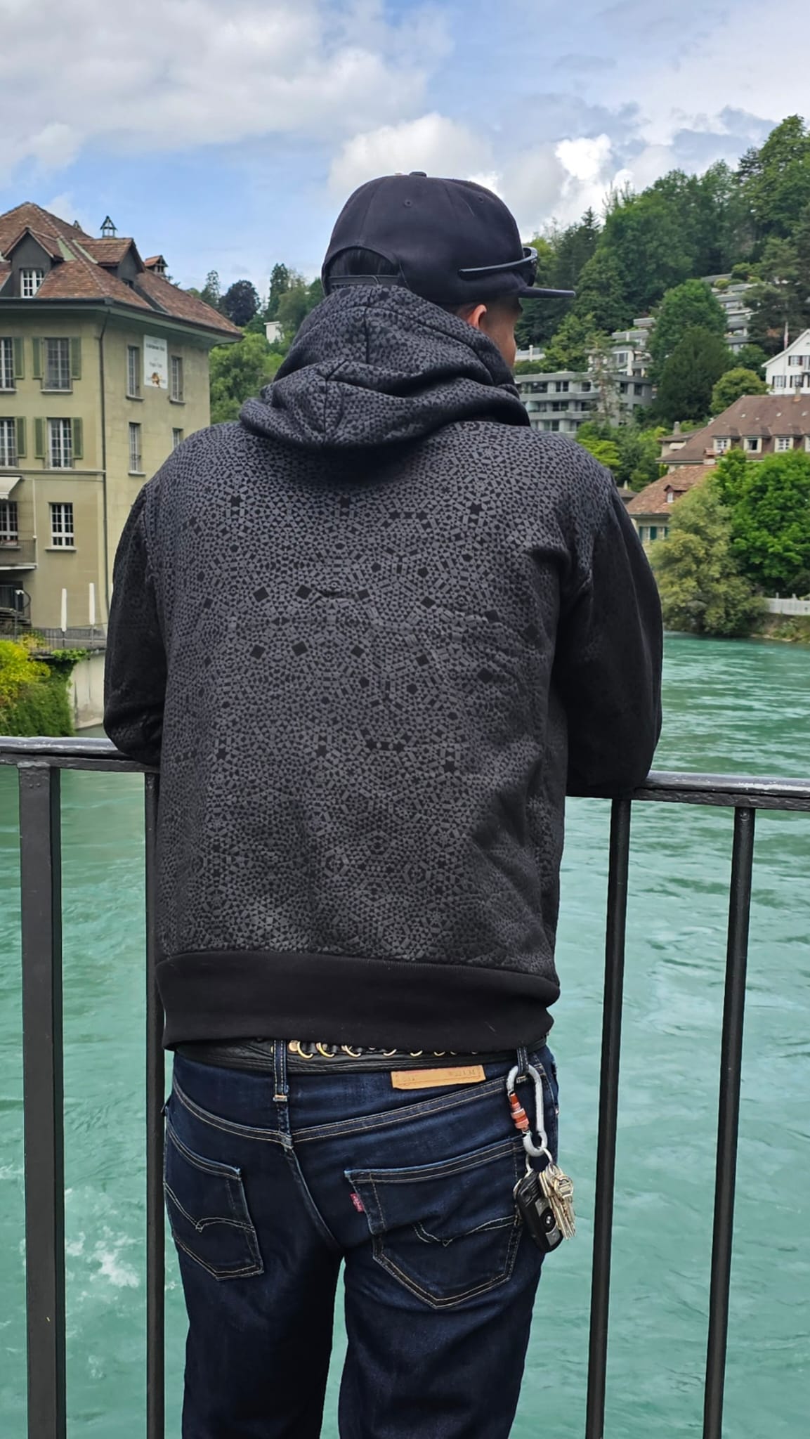 Full-Zip Fleece Hoody ''STEALTH FRACTAL''